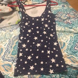 navy blue star tank top